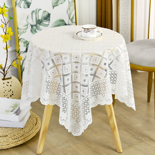 Vintage Square Small Table Cloth,35 X 35 Inch Crochet Tablecloths for Round Coffee Table,Lace Doilies Cotton V1189-LWWAL-20260401-05560
