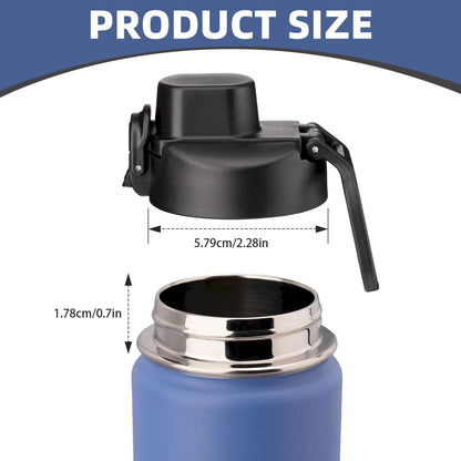CGZQFEI Universal Water Bottle Lid Replacement - Black Nozzle Fit 12-42oz Stainless/Plastic Bottles V1189-LWWAL-20260401-05572
