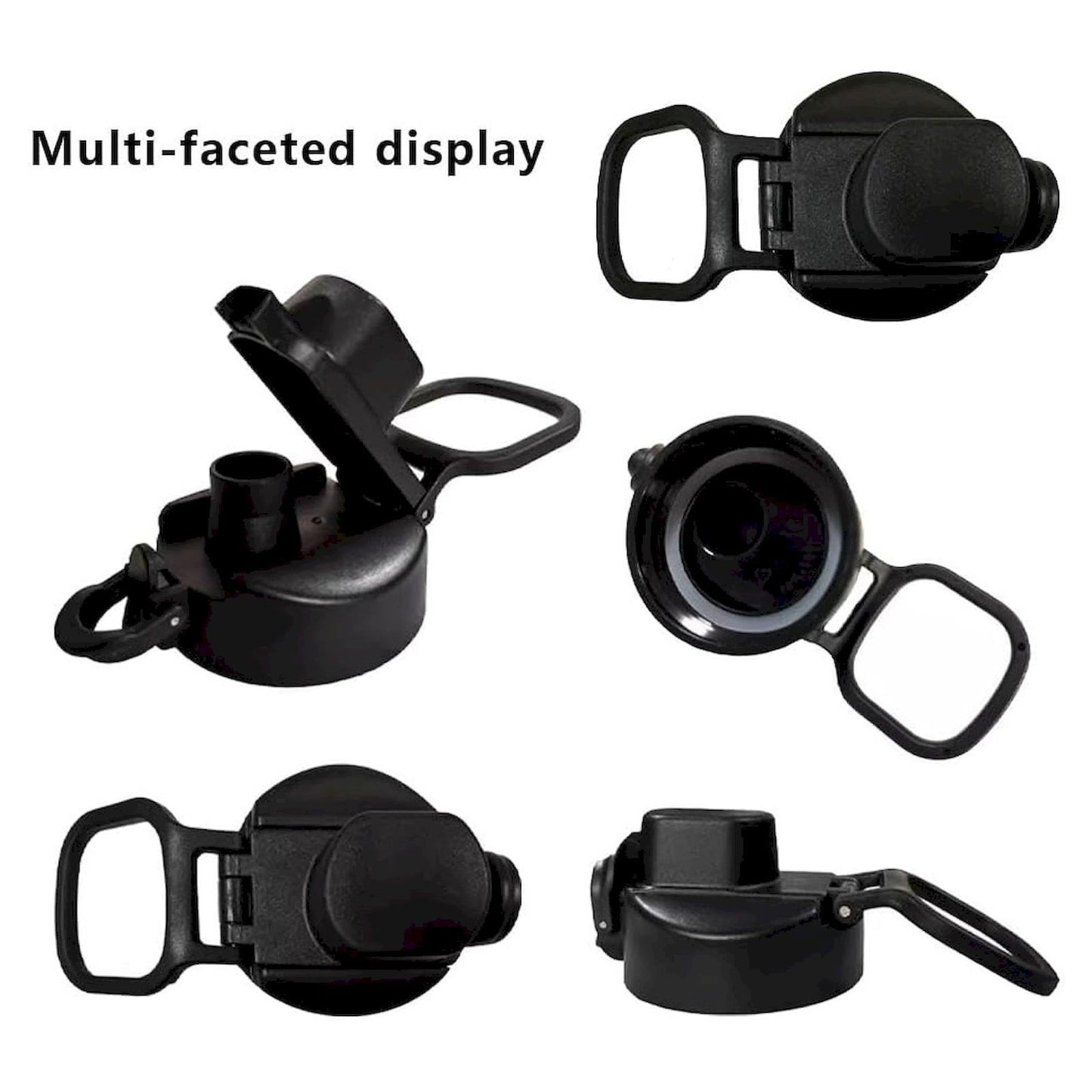 CGZQFEI Universal Water Bottle Lid Replacement - Black Nozzle Fit 12-42oz Stainless/Plastic Bottles V1189-LWWAL-20260401-05572