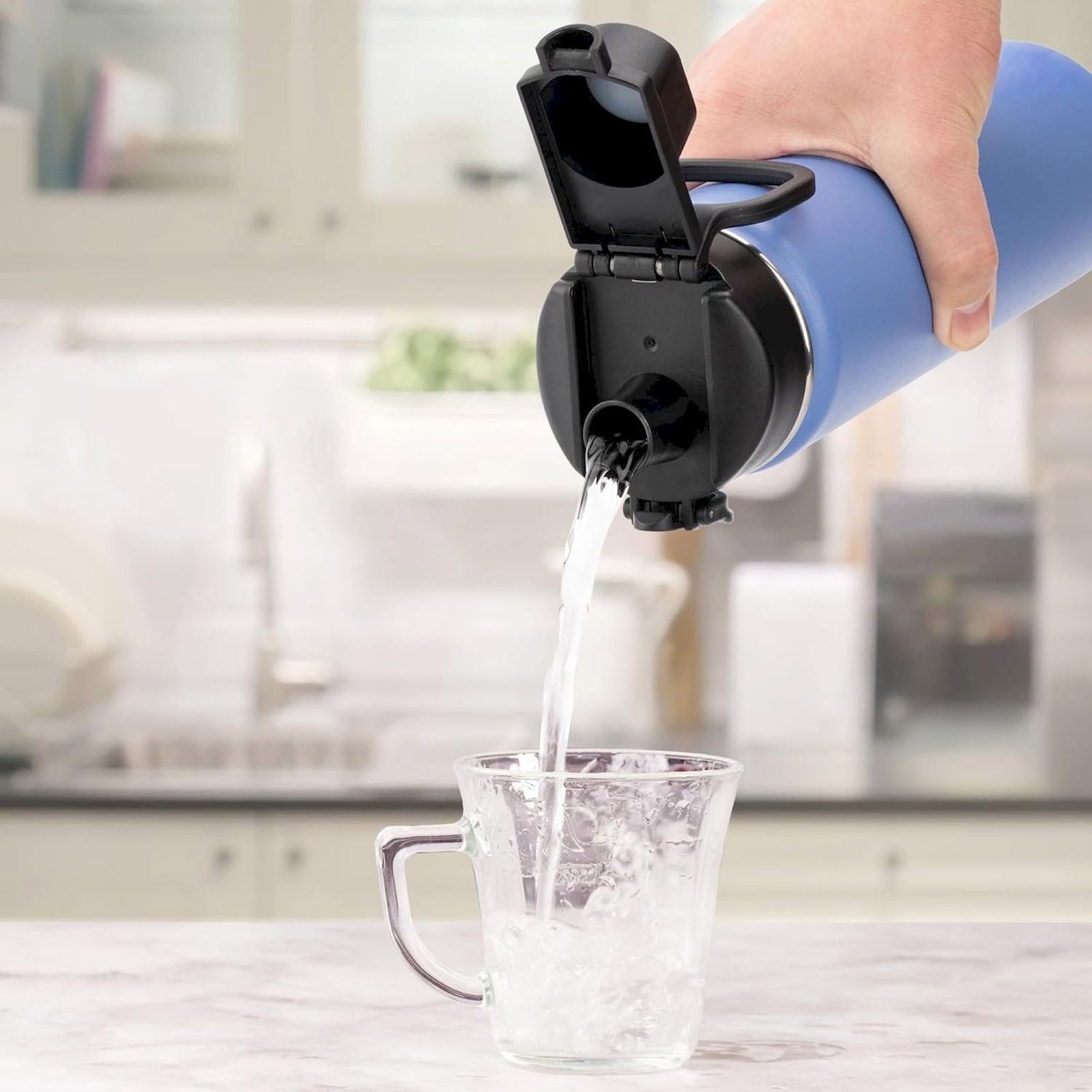 CGZQFEI Universal Water Bottle Lid Replacement - Black Nozzle Fit 12-42oz Stainless/Plastic Bottles V1189-LWWAL-20260401-05572