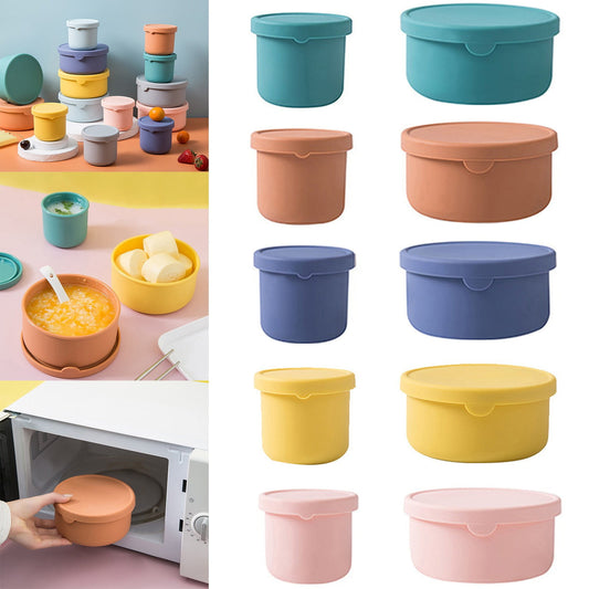 CGZQFEI Silicone Food Containers for Kids, Reusable Baby Snack Fruits Container with Lids, Leak Proof V1189-LWWAL-20260401-05579