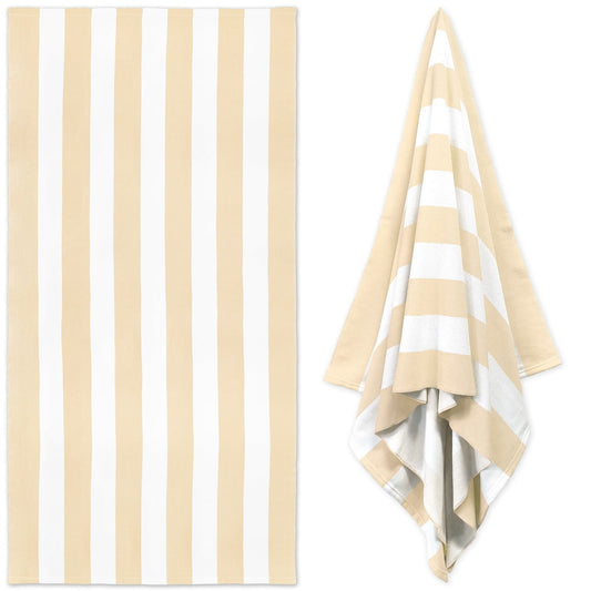 Large Oversized Beach Towel - Big Size Cotton 35 x 70 Inch Striped Pool Towel, Large Cabana Soft Swimming V1189-LWWAL-20260401-05586