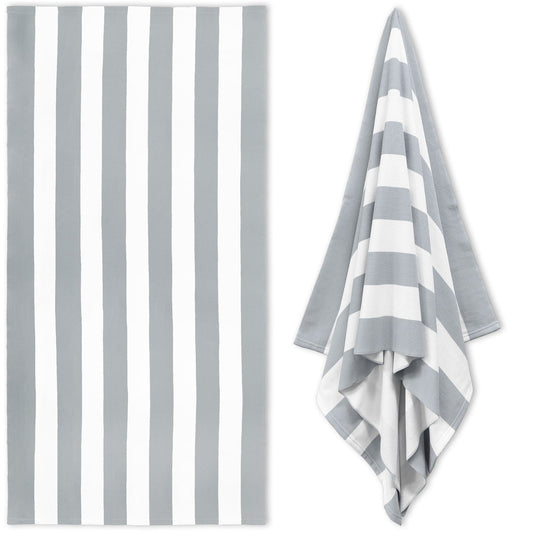 Large Oversized Beach Towel - Big Size Cotton 35 x 70 Inch Striped Pool Towel, Large Cabana Soft Swimming V1189-LWWAL-20260401-05587