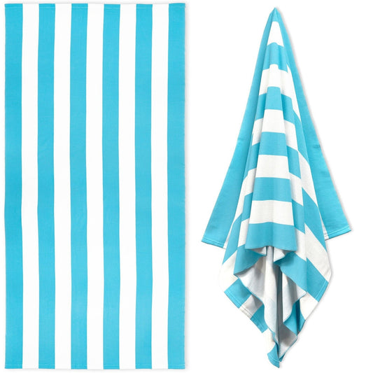 Large Oversized Beach Towel - Big Size Cotton 35 x 70 Inch Striped Pool Towel, Large Cabana Soft Swimming V1189-LWWAL-20260401-05588