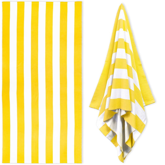 Large Oversized Beach Towel - Big Size Cotton 35 x 70 Inch Striped Pool Towel, Large Cabana Soft Swimming V1189-LWWAL-20260401-05589