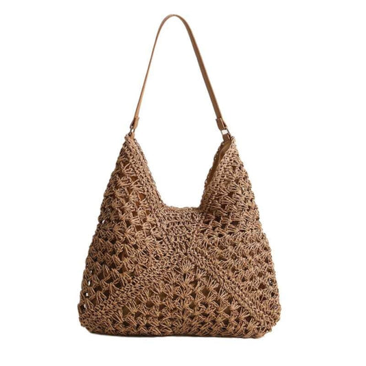 Straw Beach Bag for Women Summer Woven Beach Tote Bag Shoulder Handbags Boho Bag, (Black) 14.96x10.63 14.96" V1189-LWWAL-20260401-05594