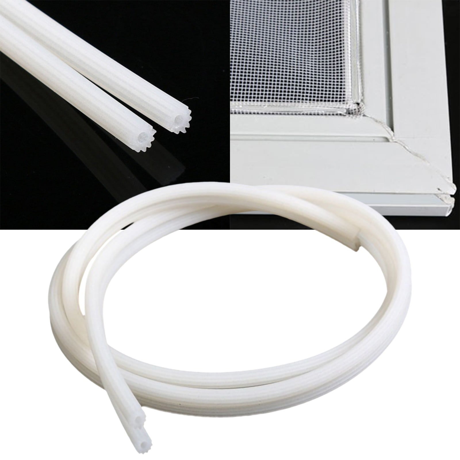 Window Screen Spline, 0.20" x 32.8FT Replacement Round Black Window Screen Retainer Spline, Window Screen V1189-LWWAL-20260401-05611