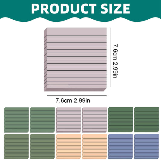 Lined Sticky Notes 3x3 Inches, Light Purple Black Ruled Self-Stick Pads, Easy to Post for Home, Office, V1189-LWWAL-20260401-05632