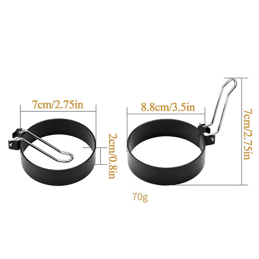 CCMAOLU Egg Rings with Silicone Handle, Pancake Mold for English Muffins & Breakfast Sandwiches, Non-Stick V1189-LWWAL-20260401-05641
