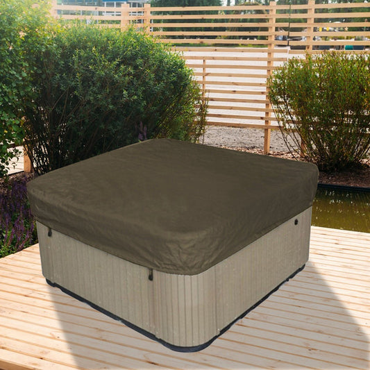 Square Hot Tub Cover - Outdoor Heavy Duty Protector for Patio Spas and Swimming Pools | Hard Covers For Hot V1189-LWWAL-20260401-05686