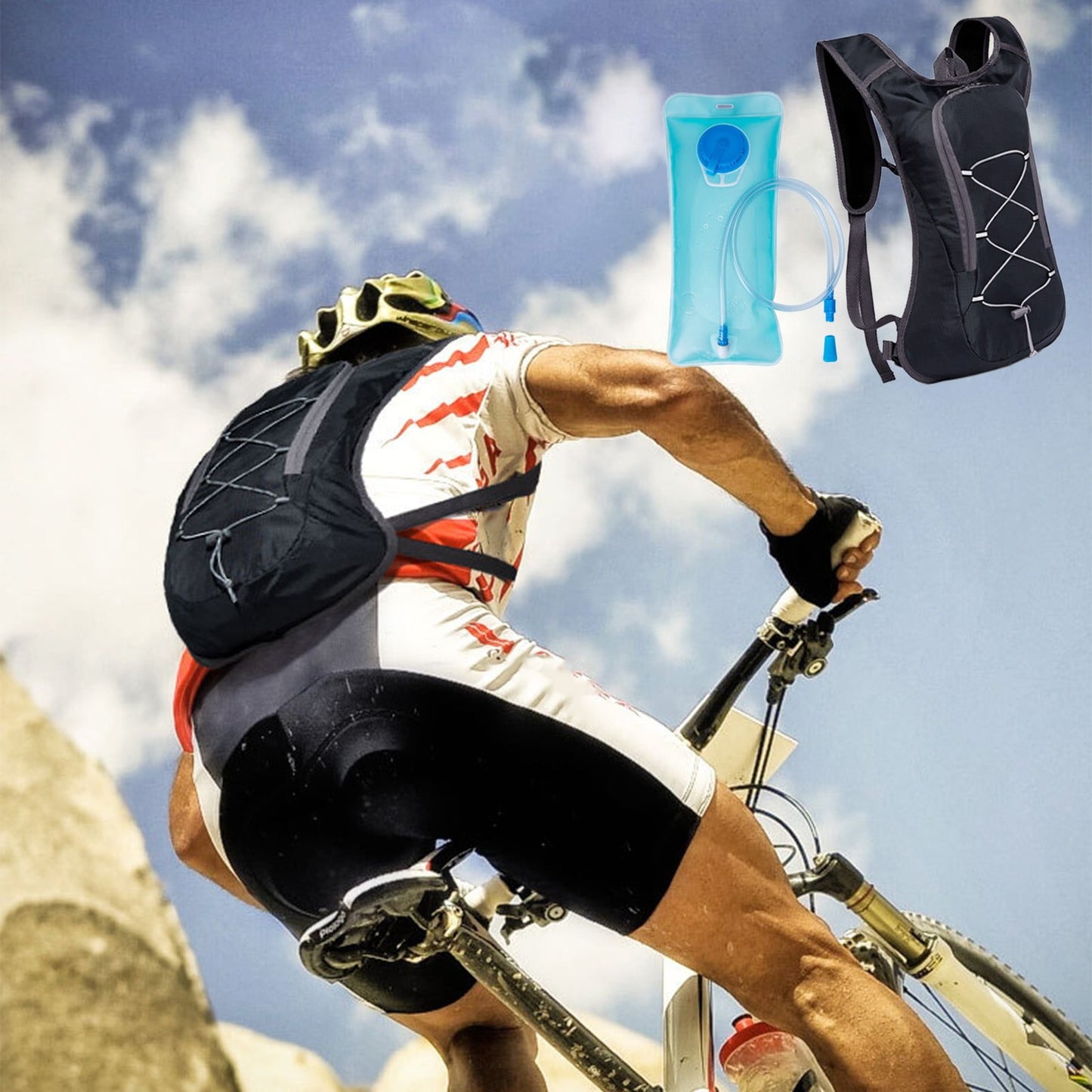 Hydration Backpack Pack with 2L Hydration Bladder Hiking Backpack Bladder for Hiking Cycling Climbing,Cycling V1189-LWWAL-20260401-05722
