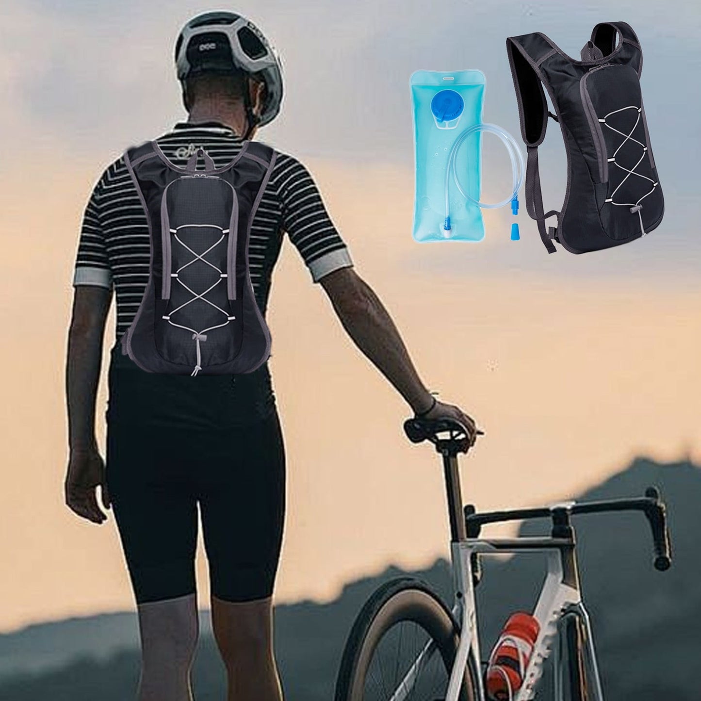 Hydration Backpack Pack with 2L Hydration Bladder Hiking Backpack Bladder for Hiking Cycling Climbing,Cycling V1189-LWWAL-20260401-05722