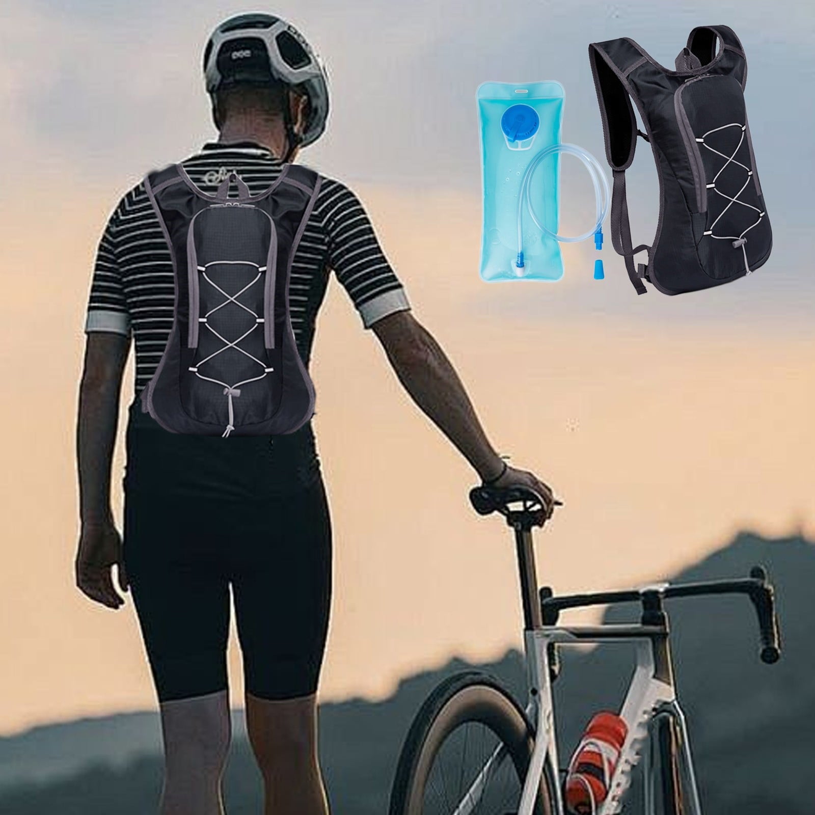 Hydration Backpack Pack with 2L Hydration Bladder Hiking Backpack Bladder for Hiking Cycling Climbing,Cycling V1189-LWWAL-20260401-05722