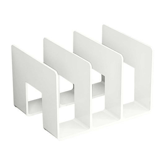 Desk File Sorter, Vertical Desktop File Folder Organizer, 3 Section Plastic Book Holder, Adjustable Shelf V1189-LWWAL-20260401-05723