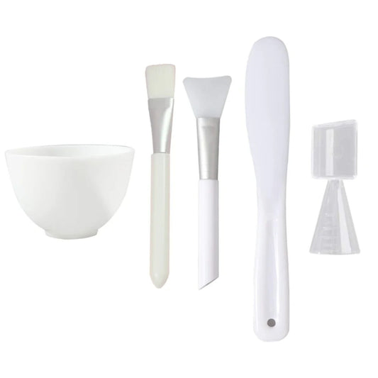 Face Mask Mixing Bowl Set with Silicone Facial Bowls, Brushes, Spatula, Measuring Cup + Scoop, 5 in 1 V1189-LWWAL-20260401-05751