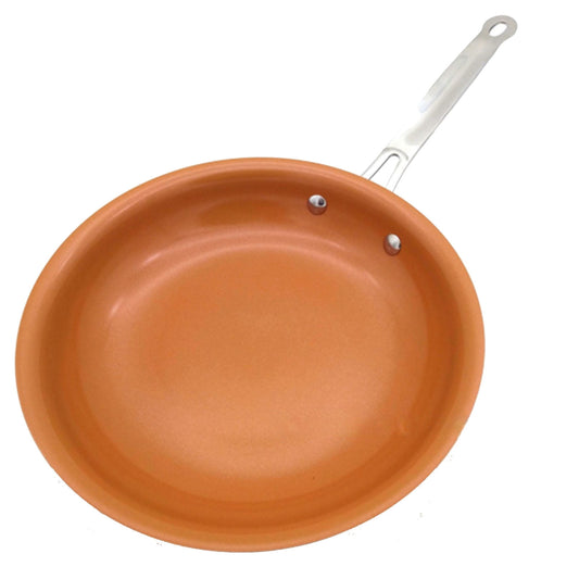 12 Inch Non-Stick Copper Frying Pan with Ceramic Coating - Induction Oven Safe Skillet for Searing, Frying - V1189-LWWAL-20260401-05753