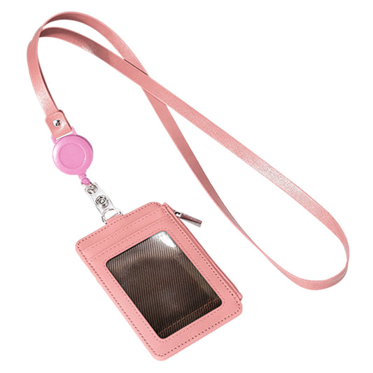 Slim PU Leather ID Badge Holder Wallet,with Zip, Neck Lanyard & Retractable Reel,ID Card Wallet, Badge Holder V1189-LWWAL-20260401-05757