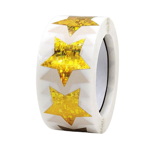500PCS Gold Star Roll Stickers - 1 Inch Self-Adhesive Glitter Decals,for Kids, Classroom, Teachers, Wall V1189-LWWAL-20260401-05762