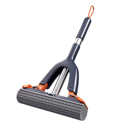 Sponge Mop with Roller Wringer Self Squeezing Floor Cleaner No Hand Contact Thickened Rubber Head for Tile V1189-LWWAL-20260401-05765