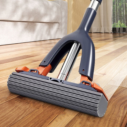 Sponge Mop with Roller Wringer Self Squeezing Floor Cleaner No Hand Contact Thickened Rubber Head for Tile V1189-LWWAL-20260401-05765