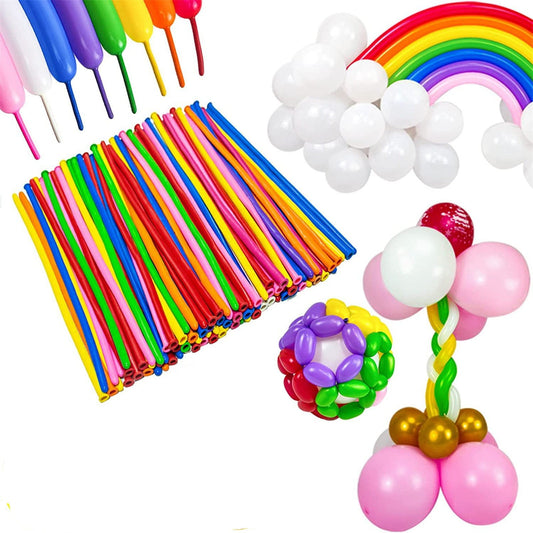 100Pcs 260 Transparent Long Latex Balloons - Thickened for Balloon Garland & Animal Modeling,Clown Balloons, V1189-LWWAL-20260401-05766