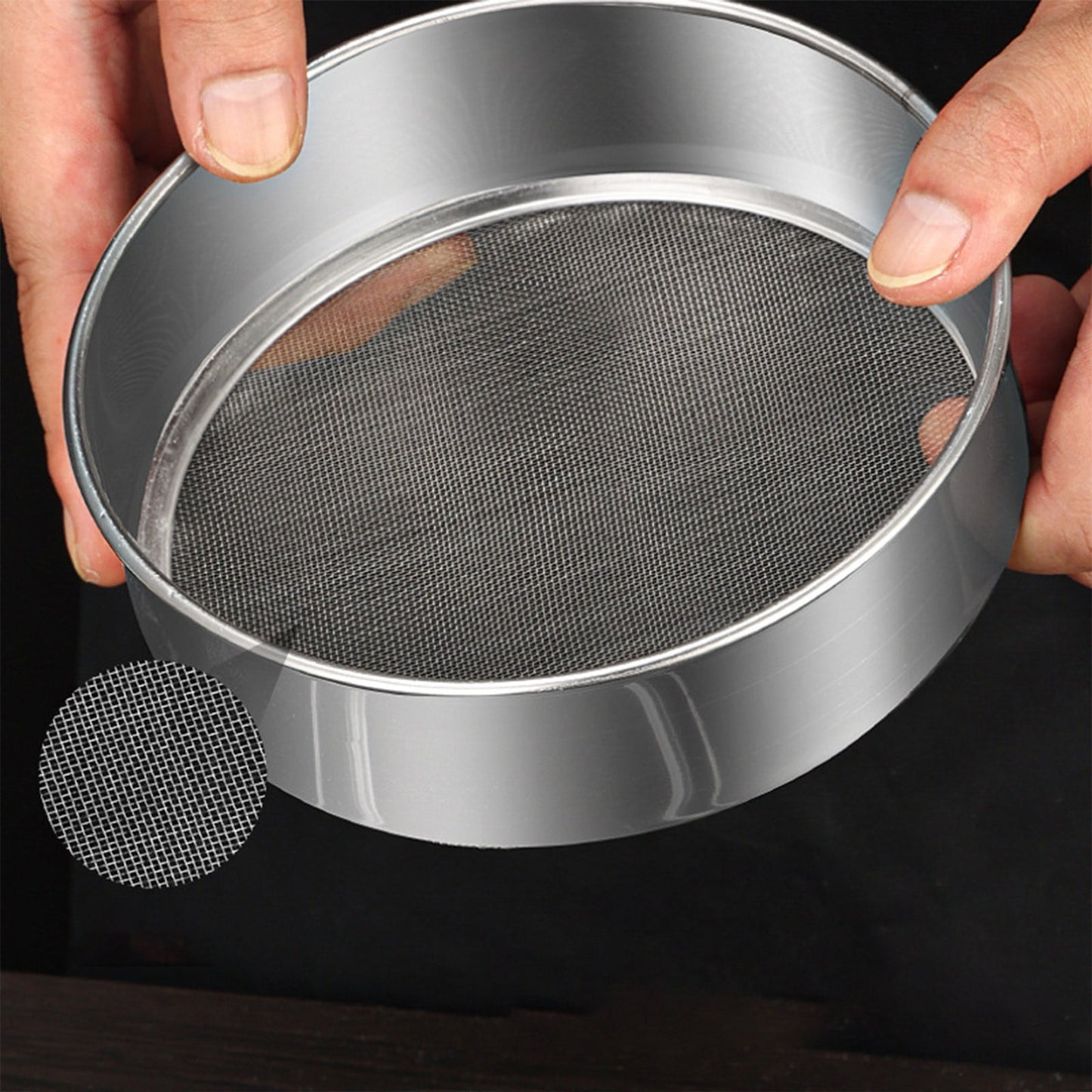 Stainless Steel Flour Sieve Filter - Ultra Fine Baking Mesh Sifter for Powder, Cocoa - Ergonomic Handle, Easy V1189-LWWAL-20260401-05787