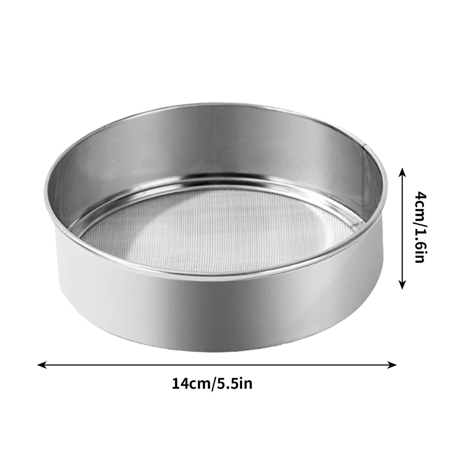 Stainless Steel Flour Sieve Filter - Ultra Fine Baking Mesh Sifter for Powder, Cocoa - Ergonomic Handle, Easy V1189-LWWAL-20260401-05787