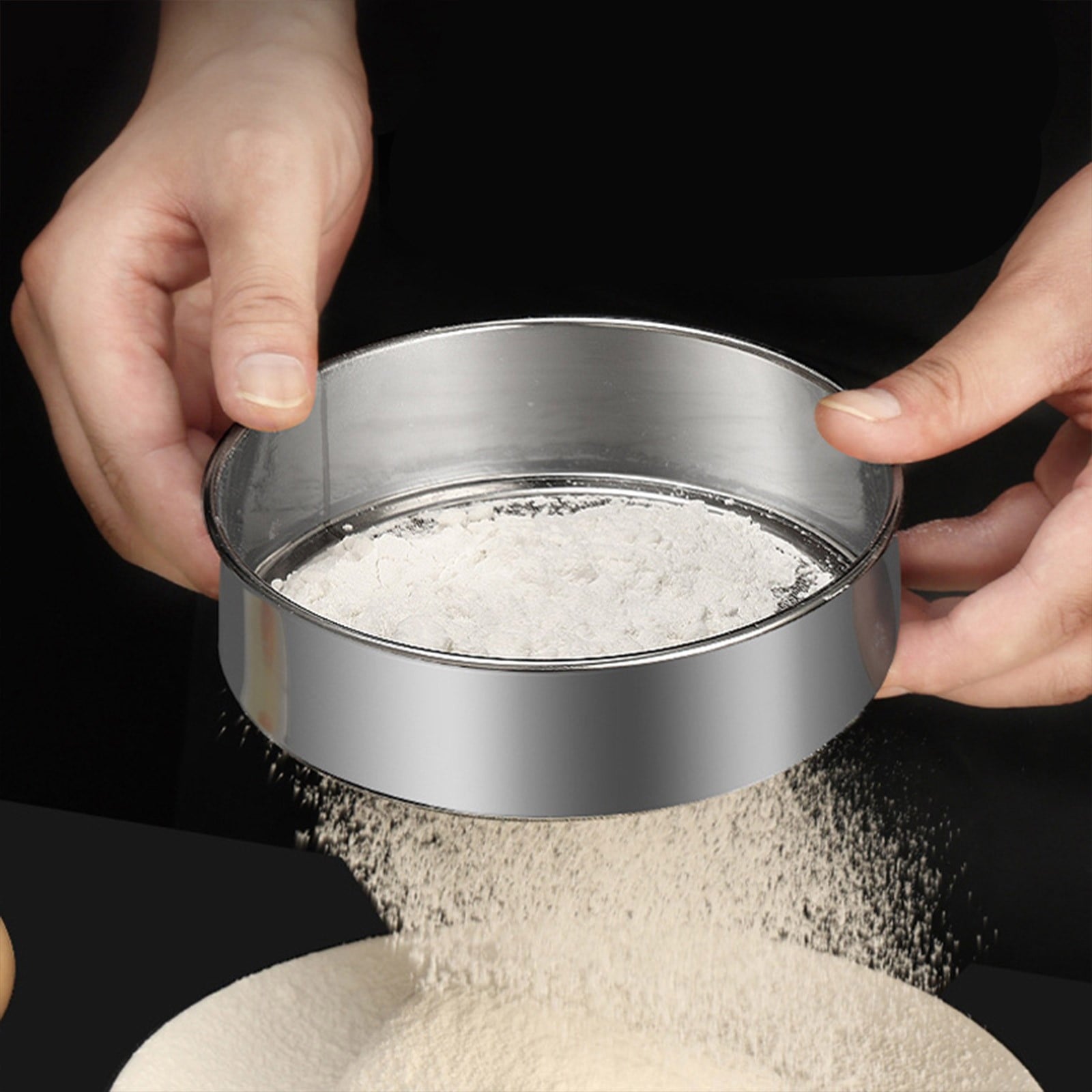 Stainless Steel Flour Sieve Filter - Ultra Fine Baking Mesh Sifter for Powder, Cocoa - Ergonomic Handle, Easy V1189-LWWAL-20260401-05787