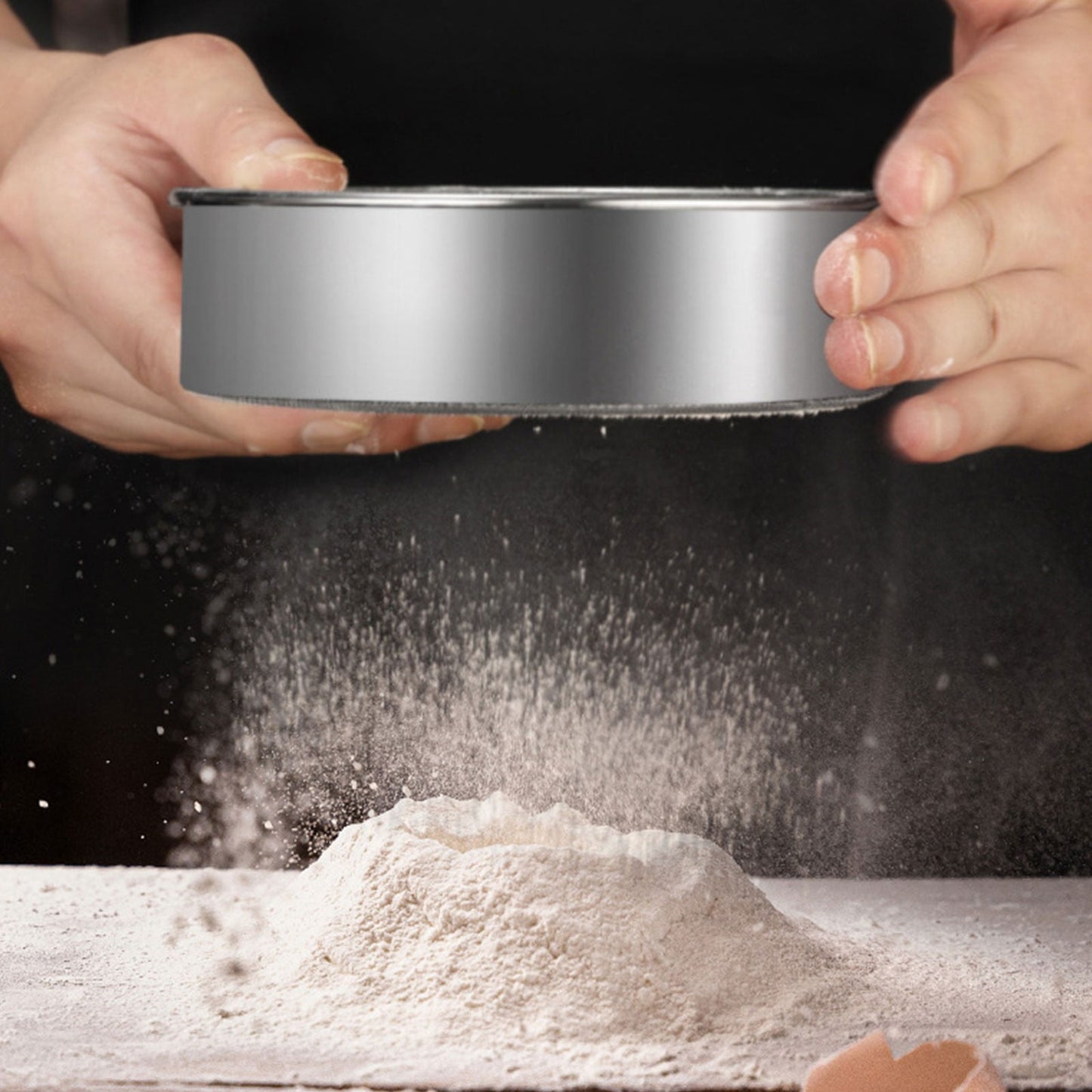 Stainless Steel Flour Sieve Filter - Ultra Fine Baking Mesh Sifter for Powder, Cocoa - Ergonomic Handle, Easy V1189-LWWAL-20260401-05787