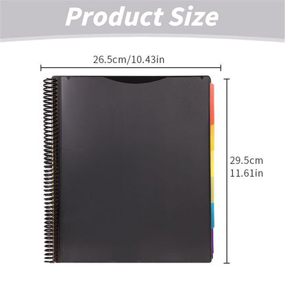 Spiral Binder Project Organizer - 6/12 Pockets with Assorted Tabs, Tear Poly Material, 1/3 Cut Tabs, Letter V1189-LWWAL-20260401-05794