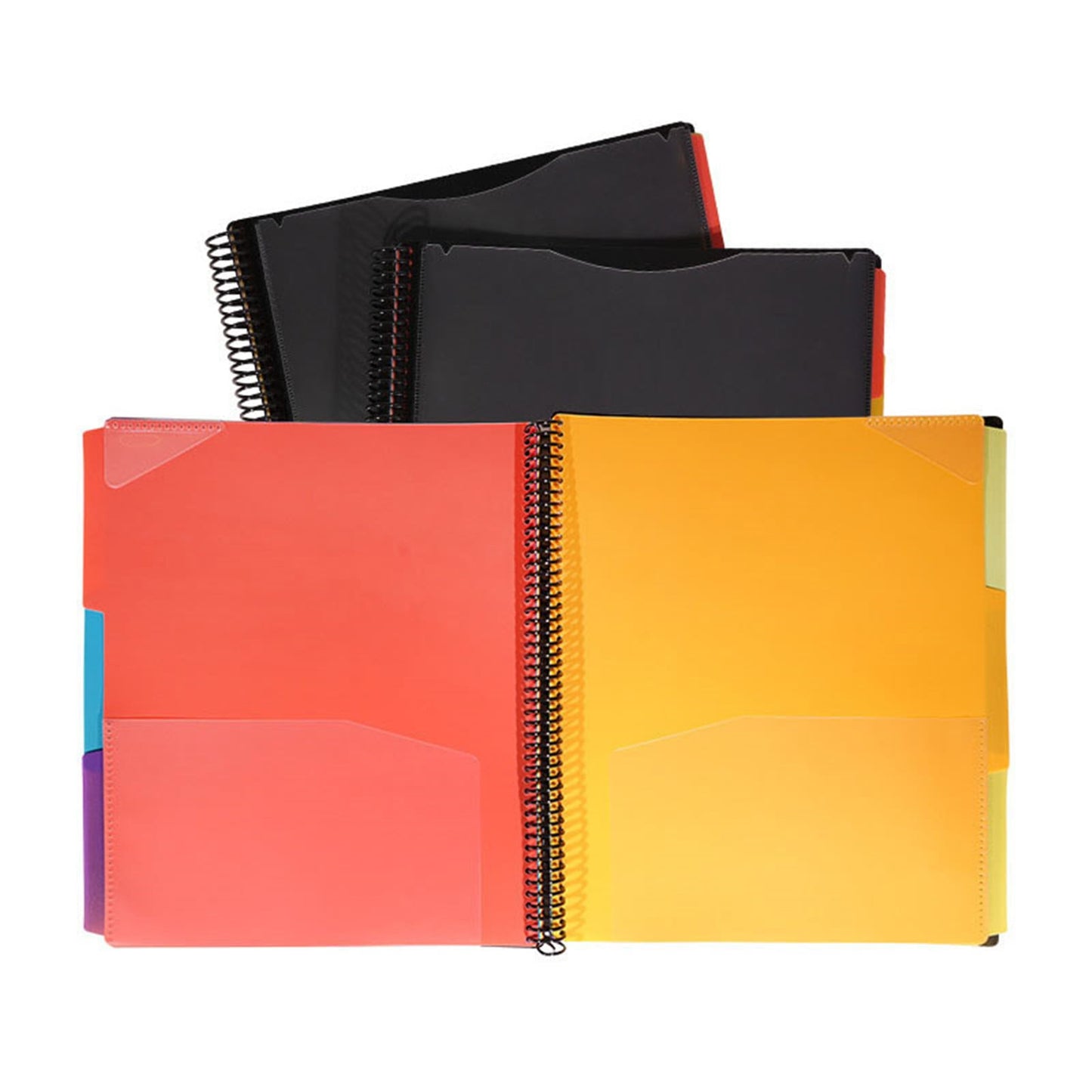 Spiral Binder Project Organizer - 6/12 Pockets with Assorted Tabs, Tear Poly Material, 1/3 Cut Tabs, Letter V1189-LWWAL-20260401-05794