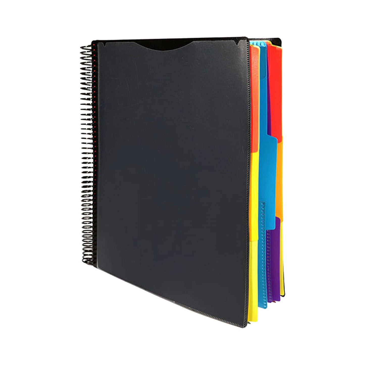 Spiral Binder Project Organizer - 6/12 Pockets with Assorted Tabs, Tear Poly Material, 1/3 Cut Tabs, Letter V1189-LWWAL-20260401-05795