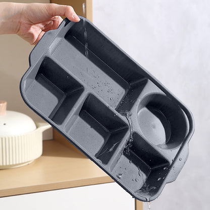 Unbreakable Divided Reusable Plastic Lunch Tray with 6 Compartments, Large Portion Control Plate for Adults, V1189-LWWAL-20260401-05814