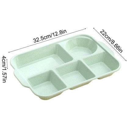 Unbreakable Divided Reusable Plastic Lunch Tray with 6 Compartments, Large Portion Control Plate for Adults, V1189-LWWAL-20260401-05815
