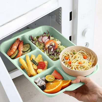 Unbreakable Divided Reusable Plastic Lunch Tray with 6 Compartments, Large Portion Control Plate for Adults, V1189-LWWAL-20260401-05815