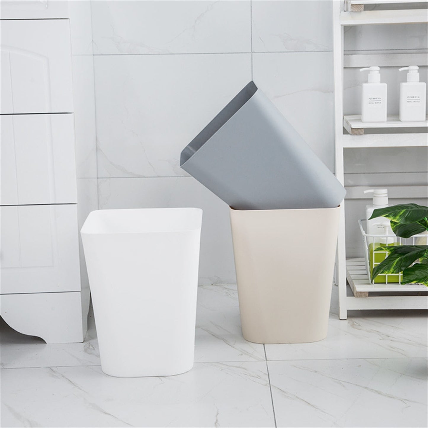 1.6 Gallon Small Trash Can, Heavy Duty Bathroom Wastebasket, Plastic Garbage Can for Kitchen Office Bathroom V1189-LWWAL-20260401-05817