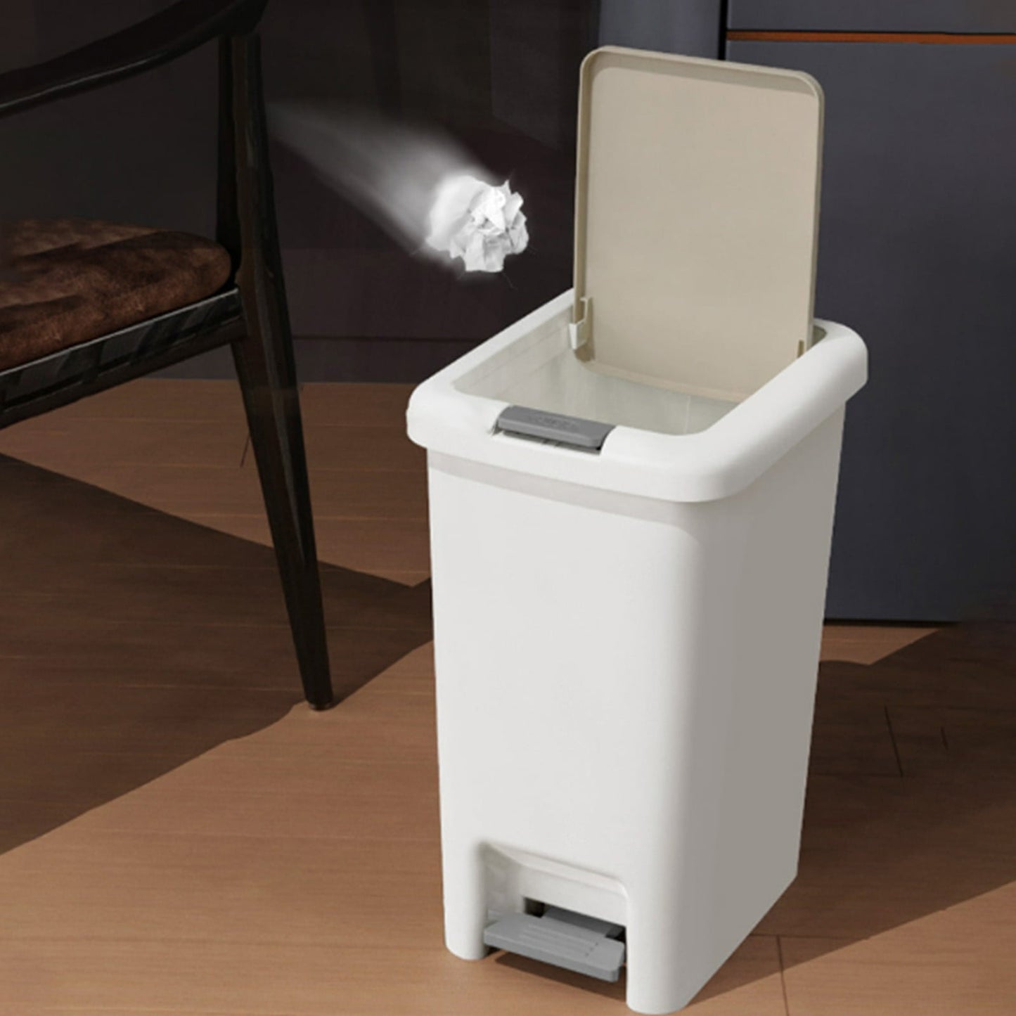 Step On Trash Can with Lid 8L Kitchen Bathroom Waste Bin Foot Pedal Stainless Steel Touchless Garbage Bin V1189-LWWAL-20260401-05891