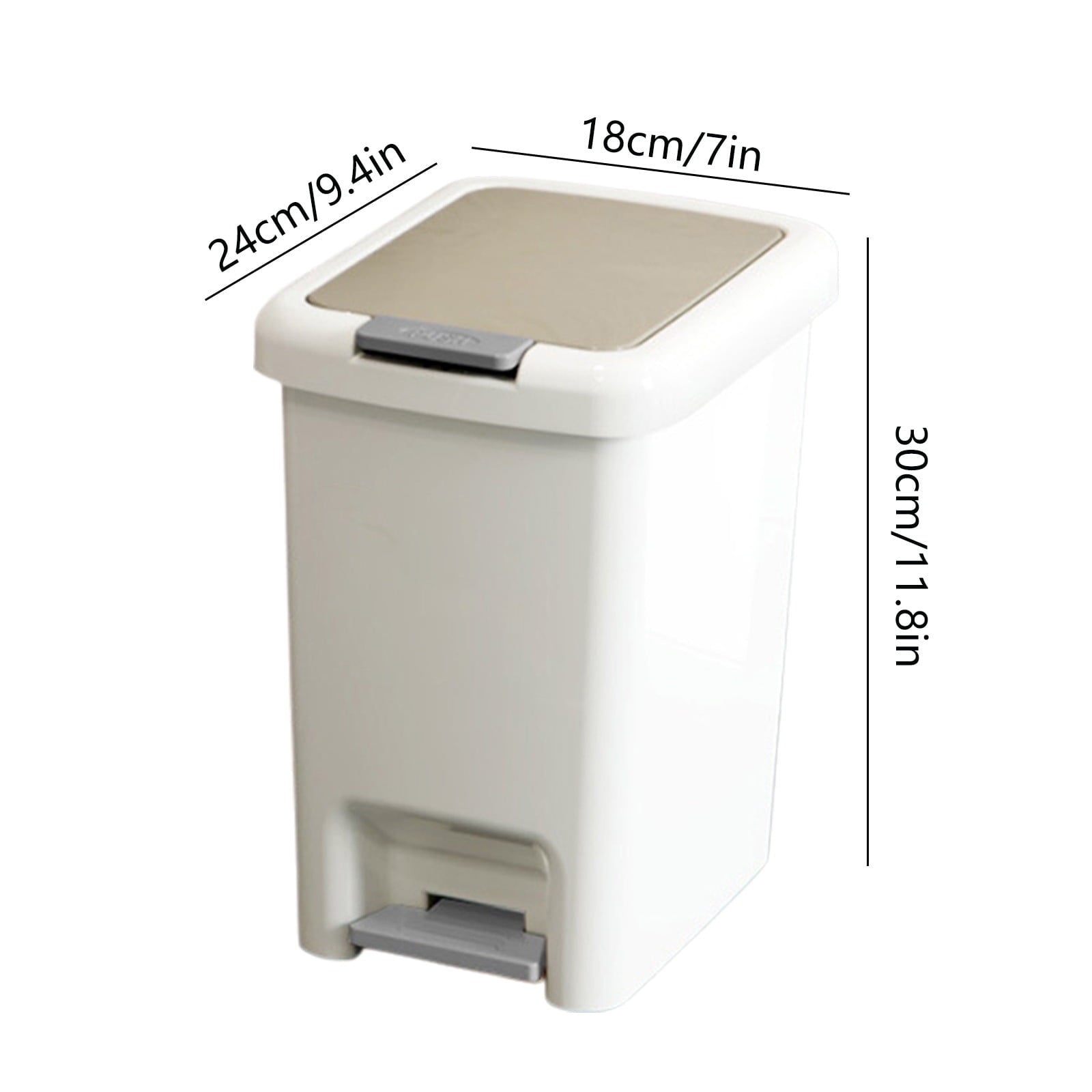 Step On Trash Can with Lid 8L Kitchen Bathroom Waste Bin Foot Pedal Stainless Steel Touchless Garbage Bin V1189-LWWAL-20260401-05891