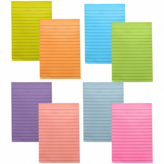 1 Pack Lined Sticky Notes 4X6 in Post, 8 Pastel Colors Large Ruled Post Sticky Colorful Super Sticking Power V1189-LWWAL-20260401-05908