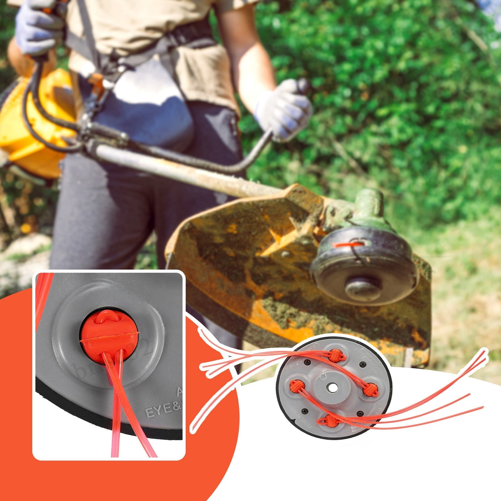 Universal String Trimmer Head,Brushcutter Weed Eater Replacement Attachment,Durable Design for Easy Whipper V1189-LWWAL-20260401-05909
