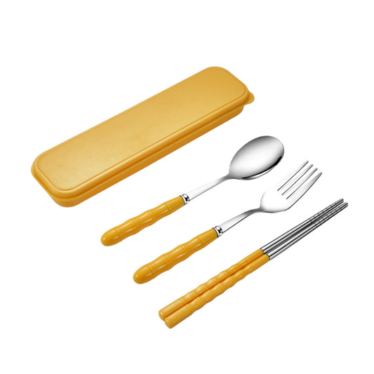 Stainless Steel Portable Cutlery Set with Case - Spoon Fork Chopsticks Utensil Kit for Office School Picnic V1189-LWWAL-20260401-05912