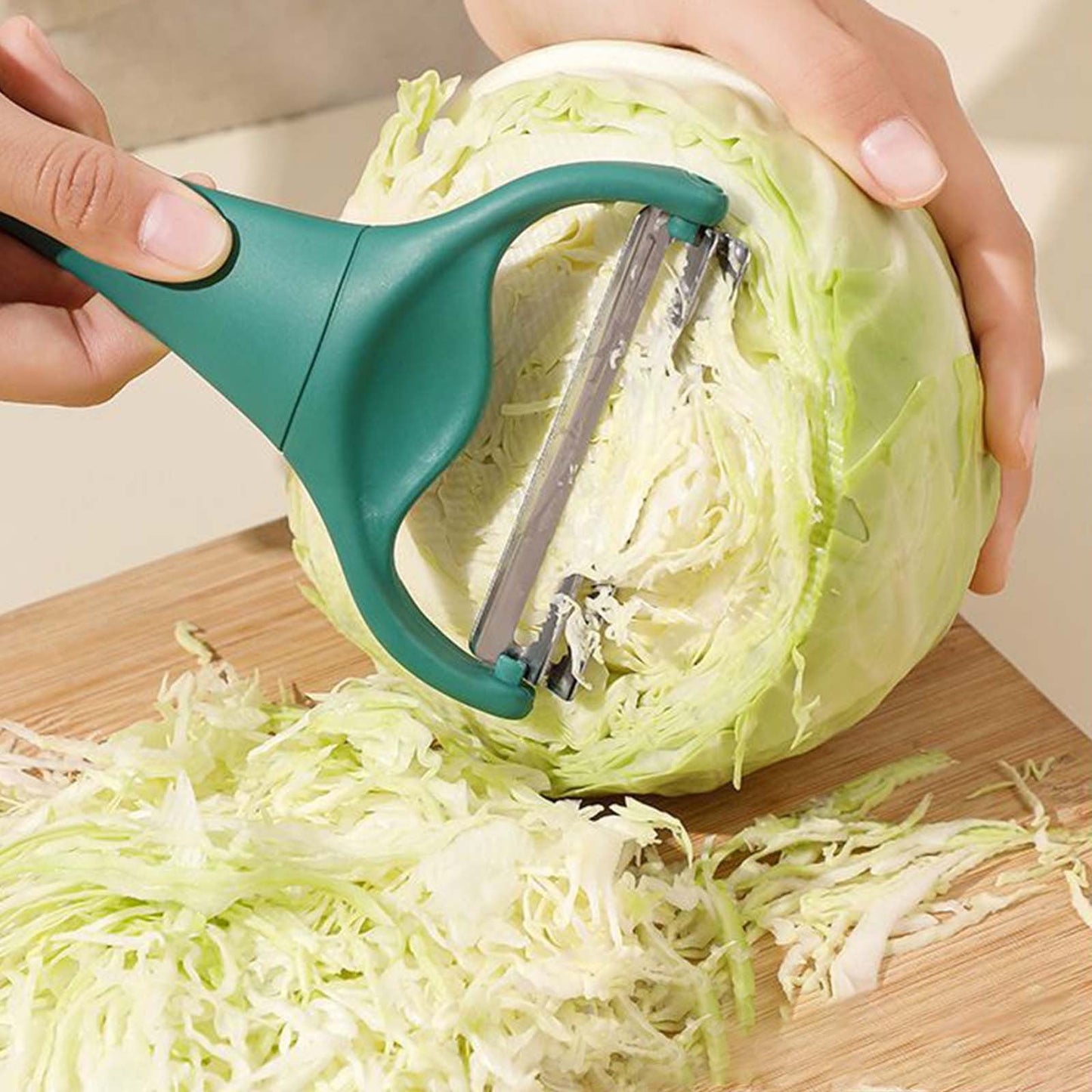 Professional Cabbage Peeler Shredder,Dual Sharp Blades for Julienne Vegetables,Non-Slip Ergonomic Handle,Dark V1189-LWWAL-20260401-05936