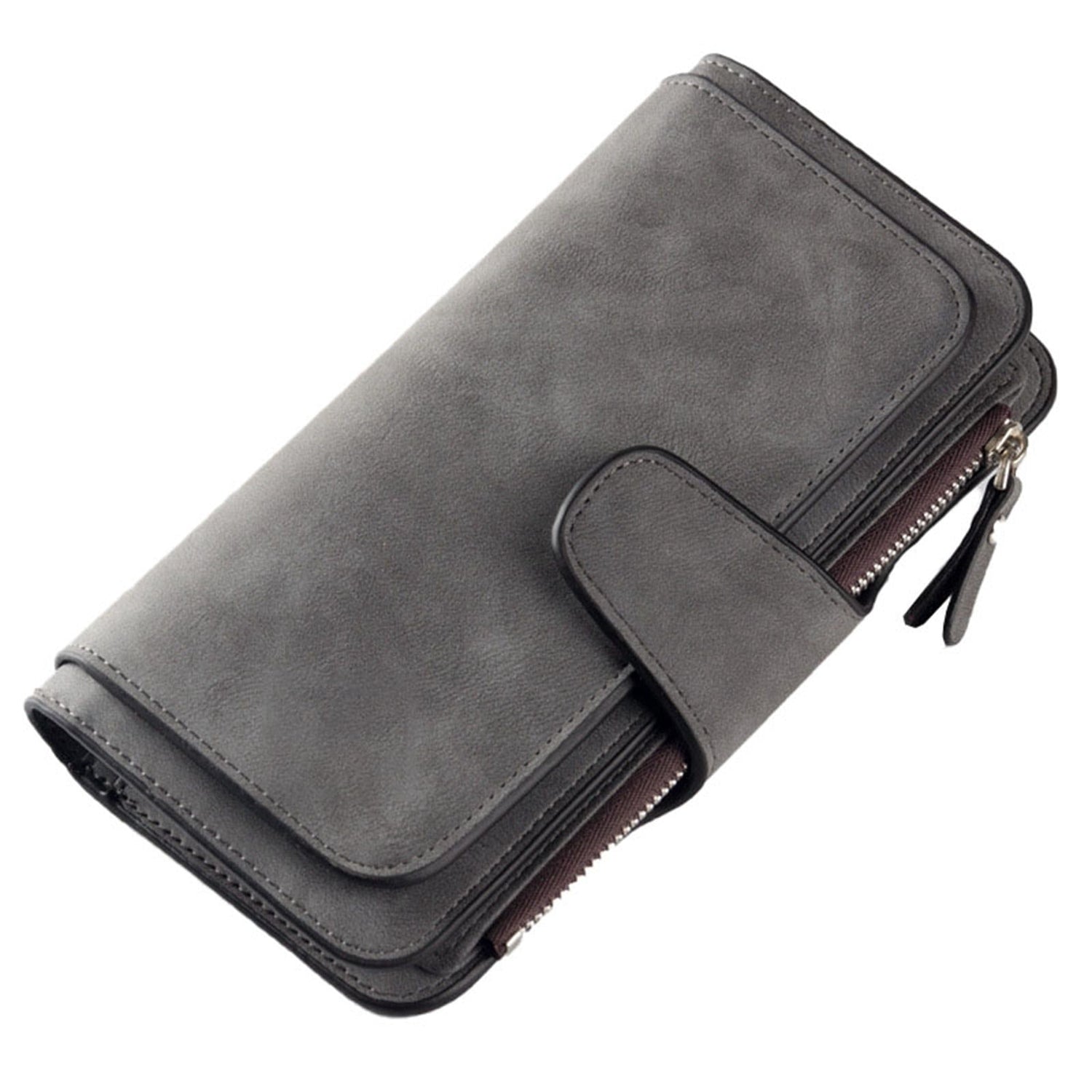 Women's Wallets,Soft Leather Bifold Compact Card Holder Wallet for Women with Zipper, Blocking Leather Clutch V1189-LWWAL-20260401-05943