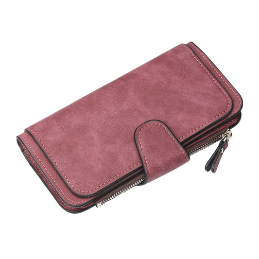 Women's Wallets,Soft Leather Bifold Compact Card Holder Wallet for Women with Zipper, Blocking Leather Clutch V1189-LWWAL-20260401-05946