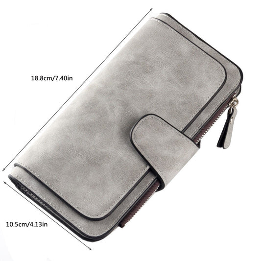 Women's Wallets,Soft Leather Bifold Compact Card Holder Wallet for Women with Zipper, Blocking Leather Clutch V1189-LWWAL-20260401-05946