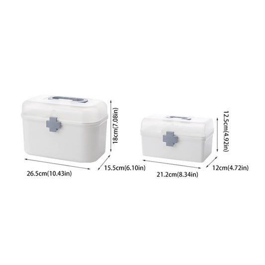 Plastic First Aid Storage Box, Container Bin with Removable Tray and Portable Handle, Family Emergency V1189-LWWAL-20260401-05949