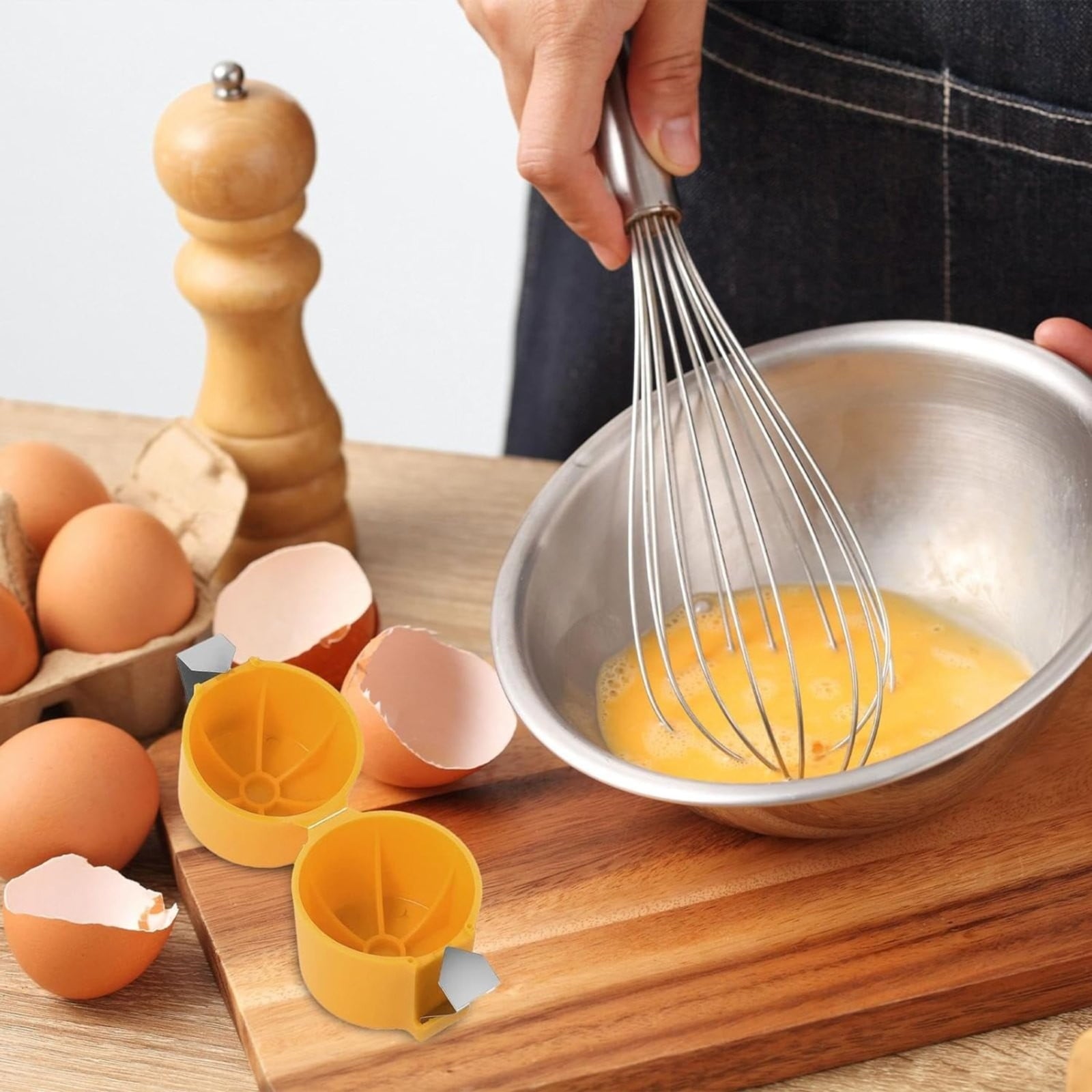 Egg Cracking Tool for Raw Eggs, Efficient Egg Shell Opener Handheld Egg Peeler Tool Egg Cracker Separator V1189-LWWAL-20260401-05965
