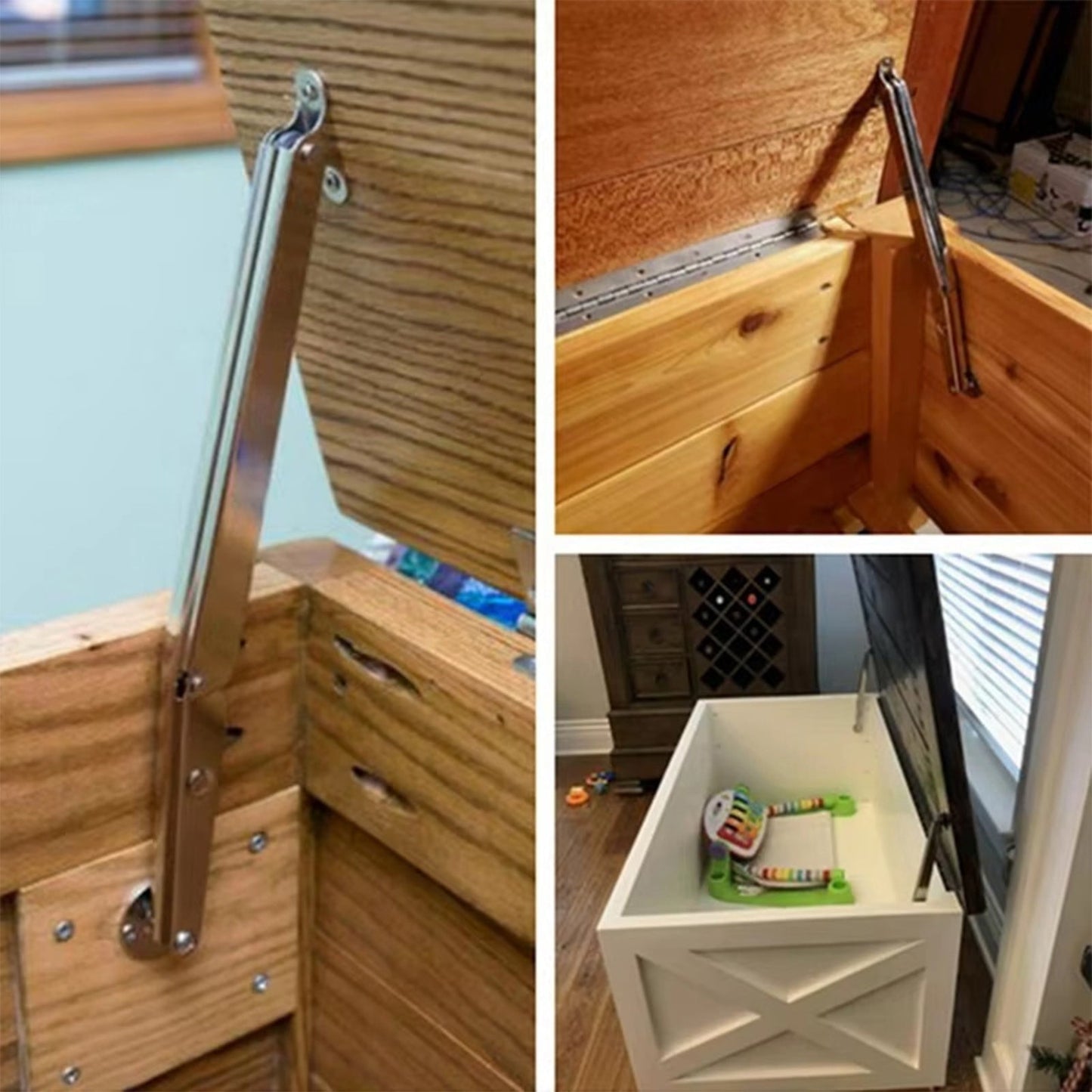 2PCS 100N Box Hinges Soft Close, Lid Support Hinge Soft Close Toy Box Hinges, Soft Close Hinges for Toy Box, V1189-LWWAL-20260401-05982