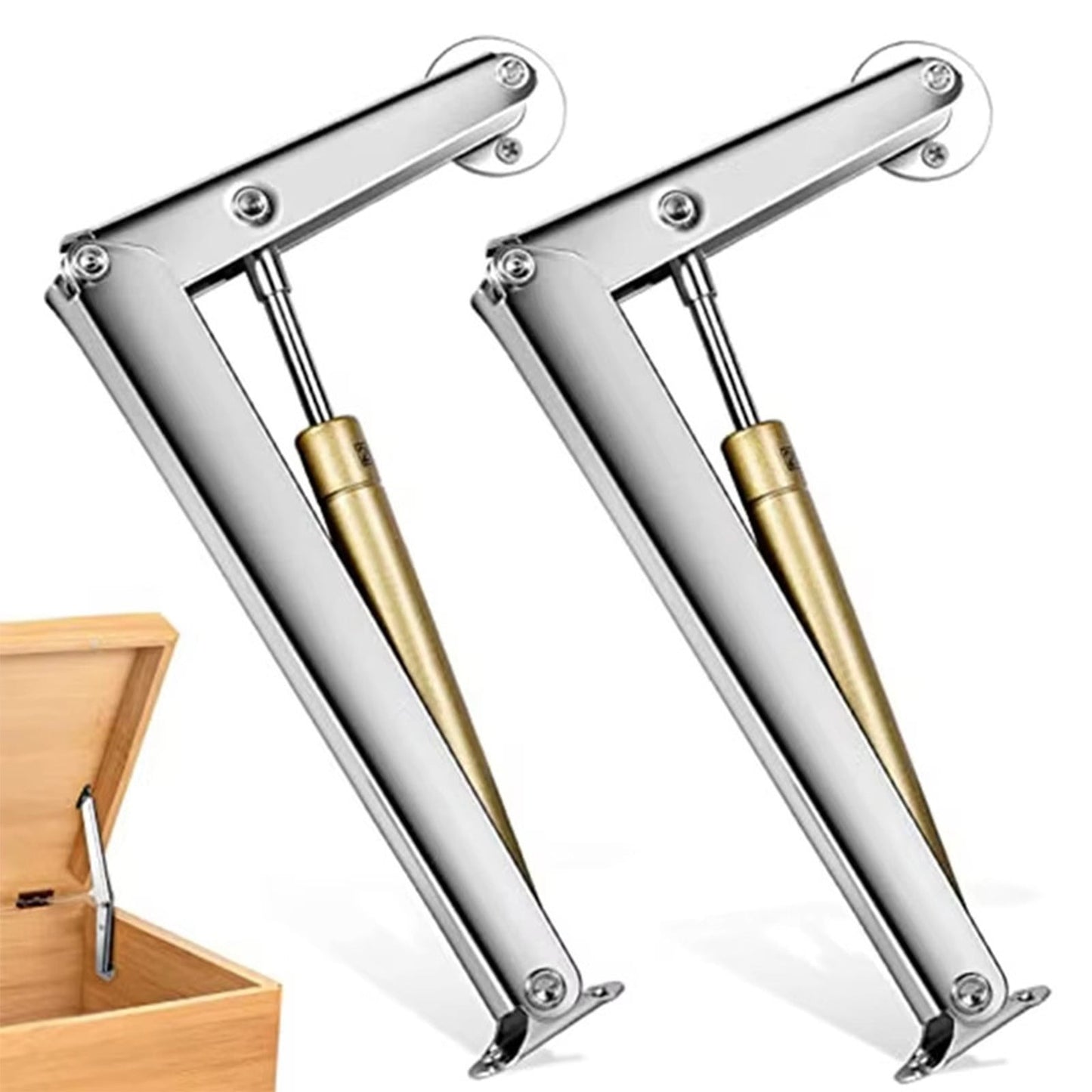 2PCS 100N Box Hinges Soft Close, Lid Support Hinge Soft Close Toy Box Hinges, Soft Close Hinges for Toy Box, V1189-LWWAL-20260401-05982