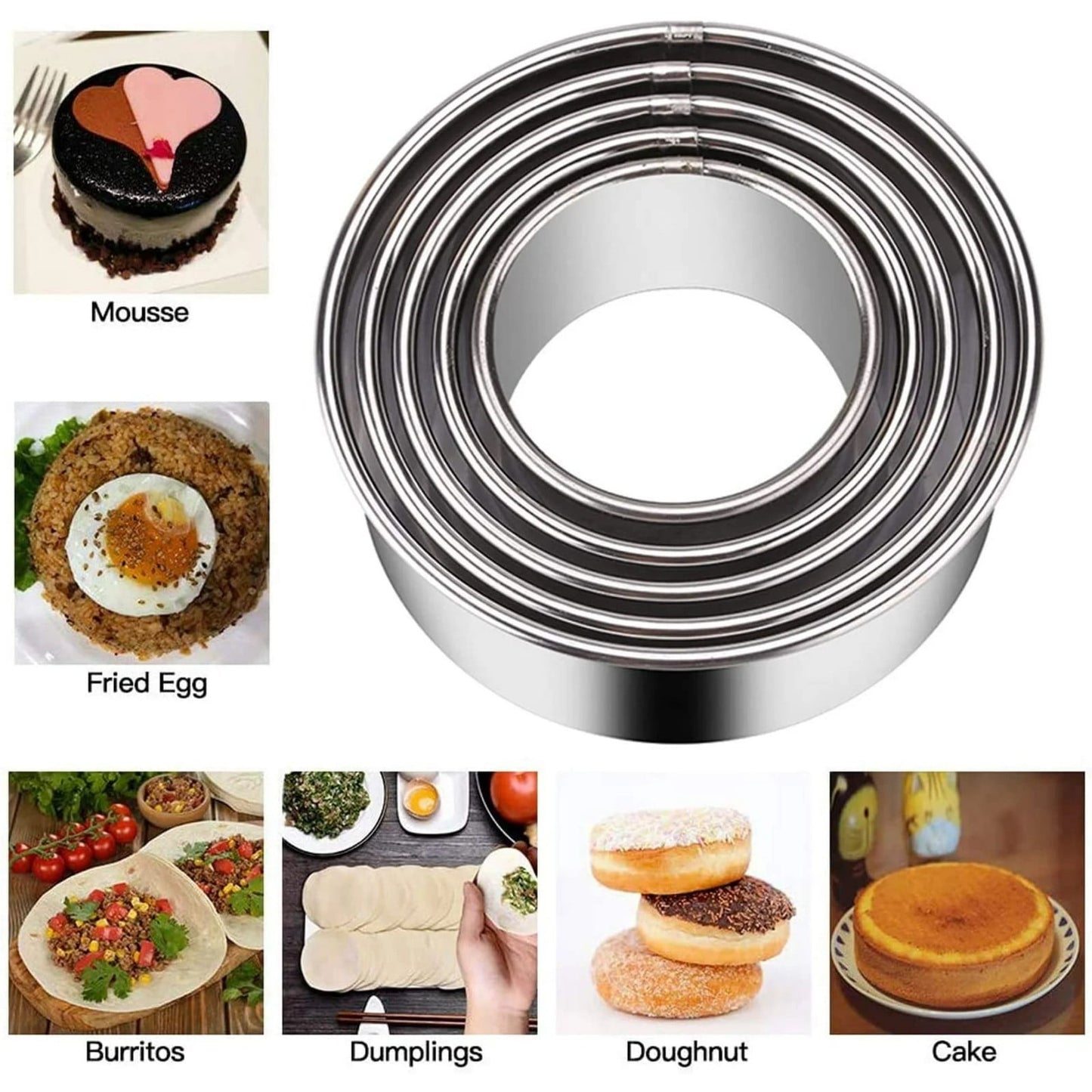 Biscuit Cookie Cutters Set, Stainless Steel Circle Round Cookie Biscuit Cutters in Graduated Sizes Shape V1189-LWWAL-20260401-05999
